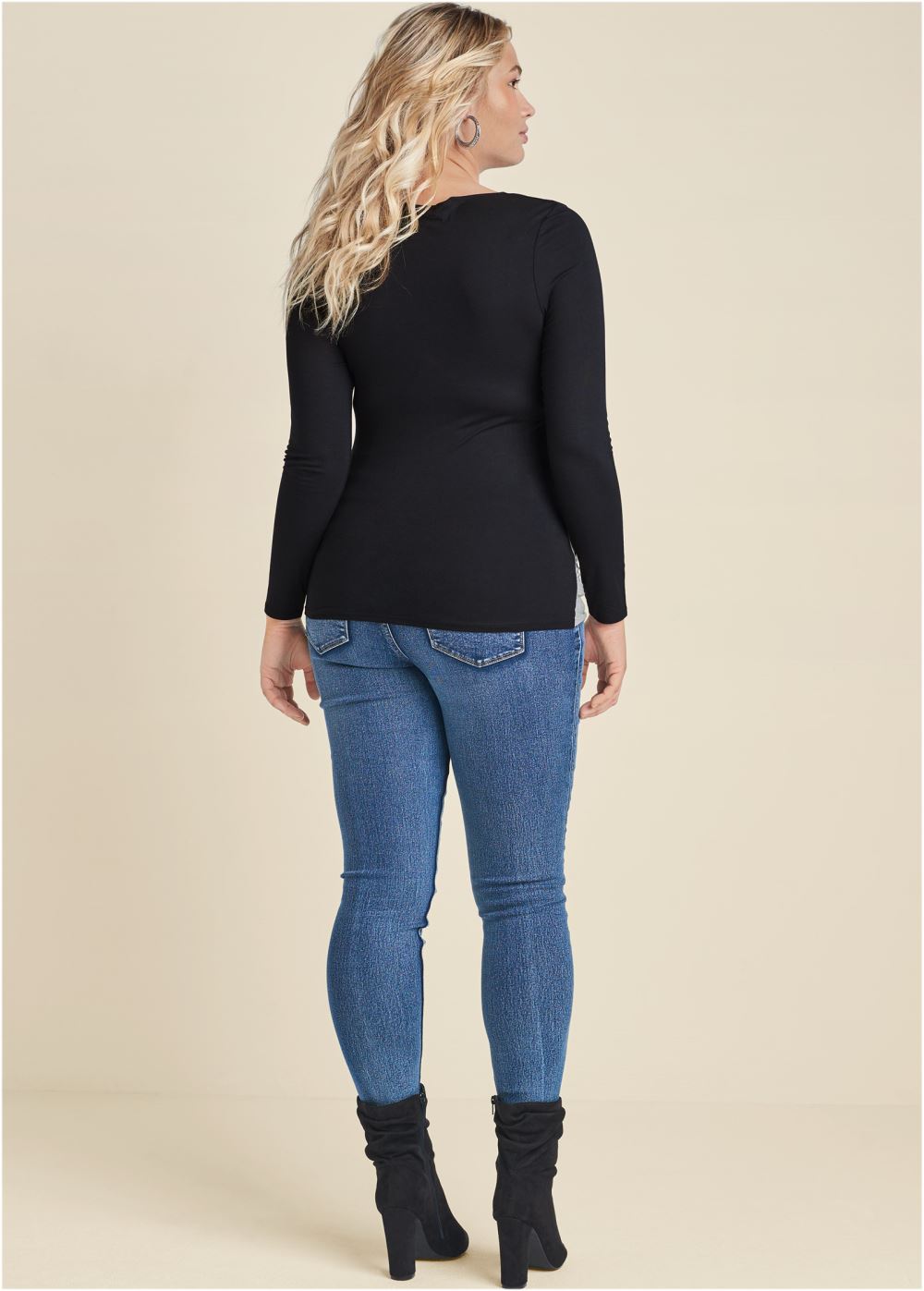 Venus Plus Size Color Block Casual Top