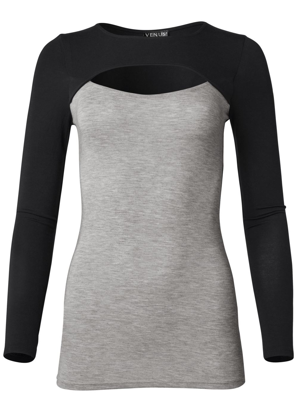 Venus Plus Size Color Block Casual Top