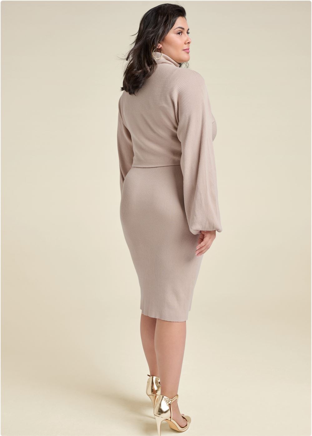 Venus Taupe SHRUG DETAIL SWEATER DRESS