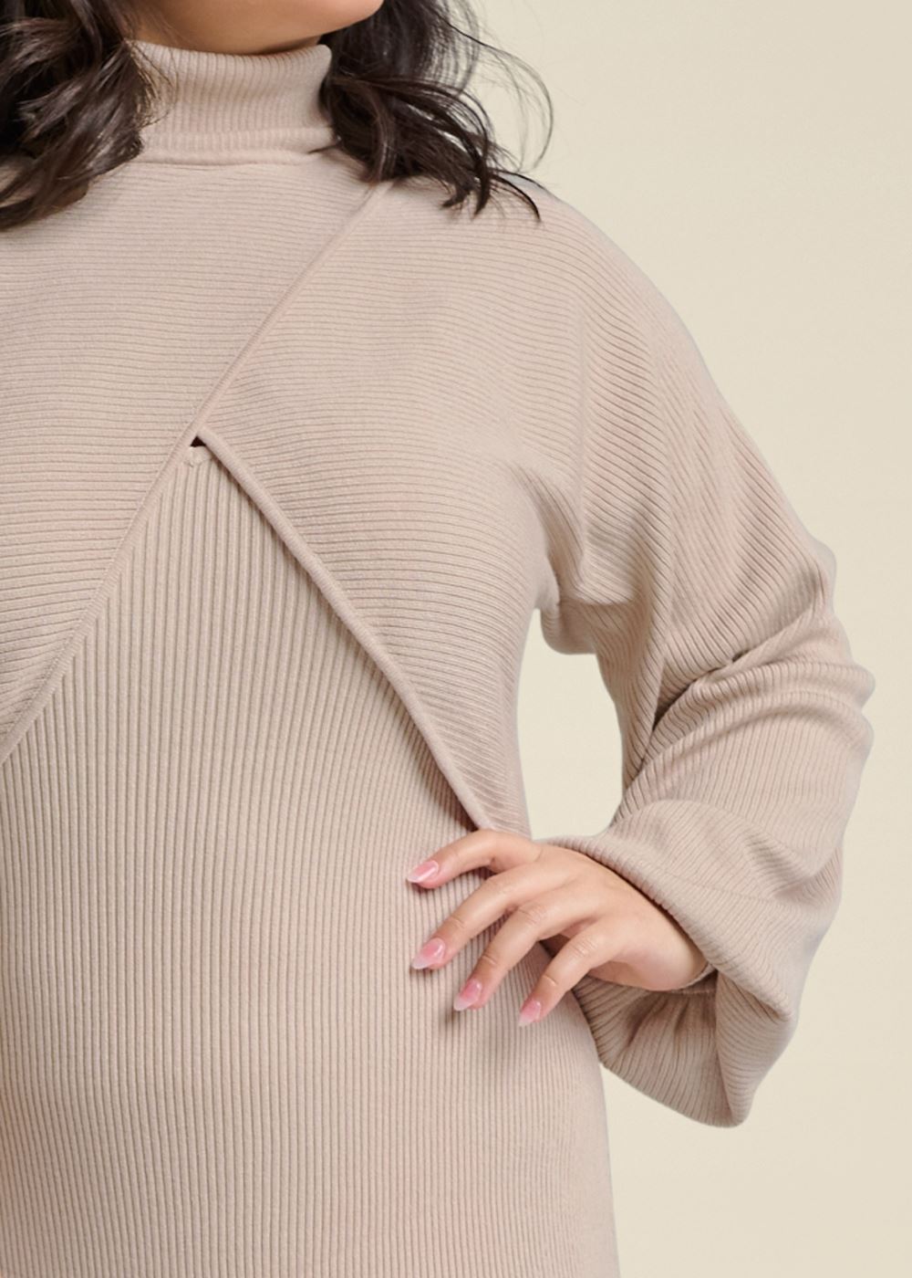 Venus Taupe SHRUG DETAIL SWEATER DRESS