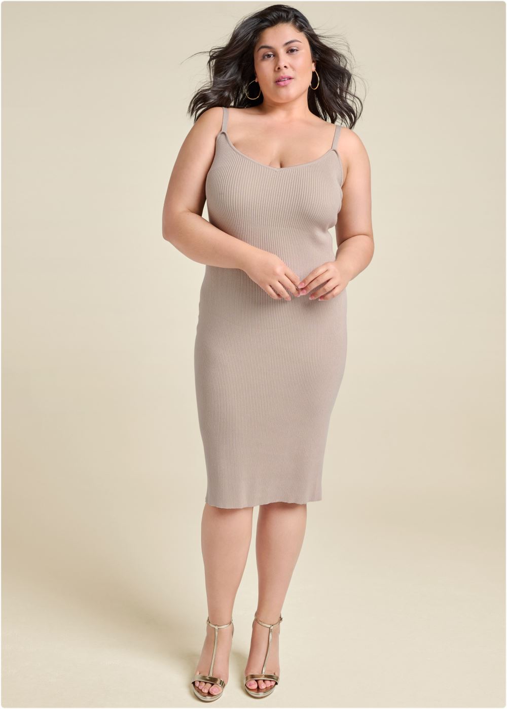 Venus Taupe SHRUG DETAIL SWEATER DRESS