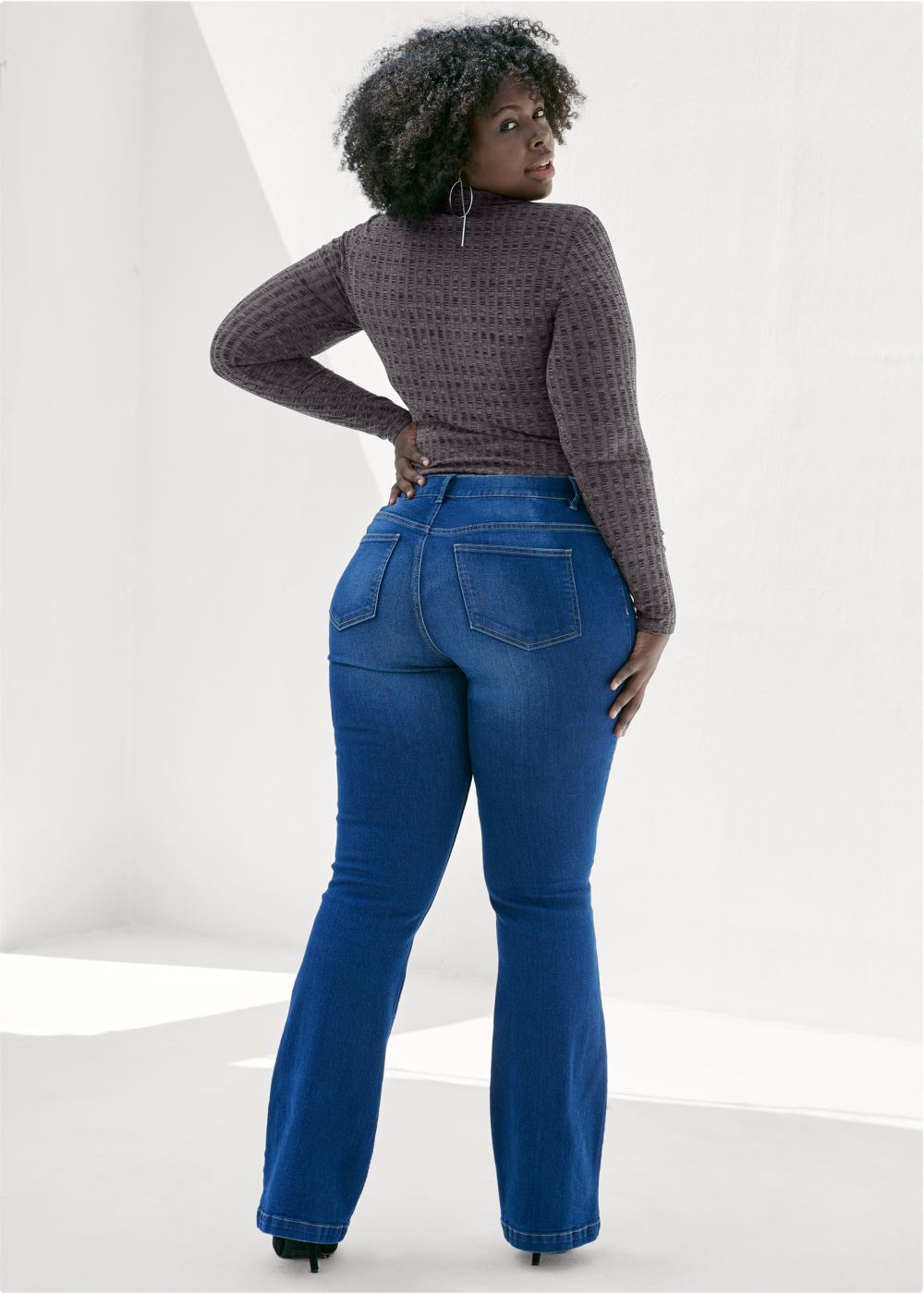 Venus Plus Size Plunging Collared Bodysuit