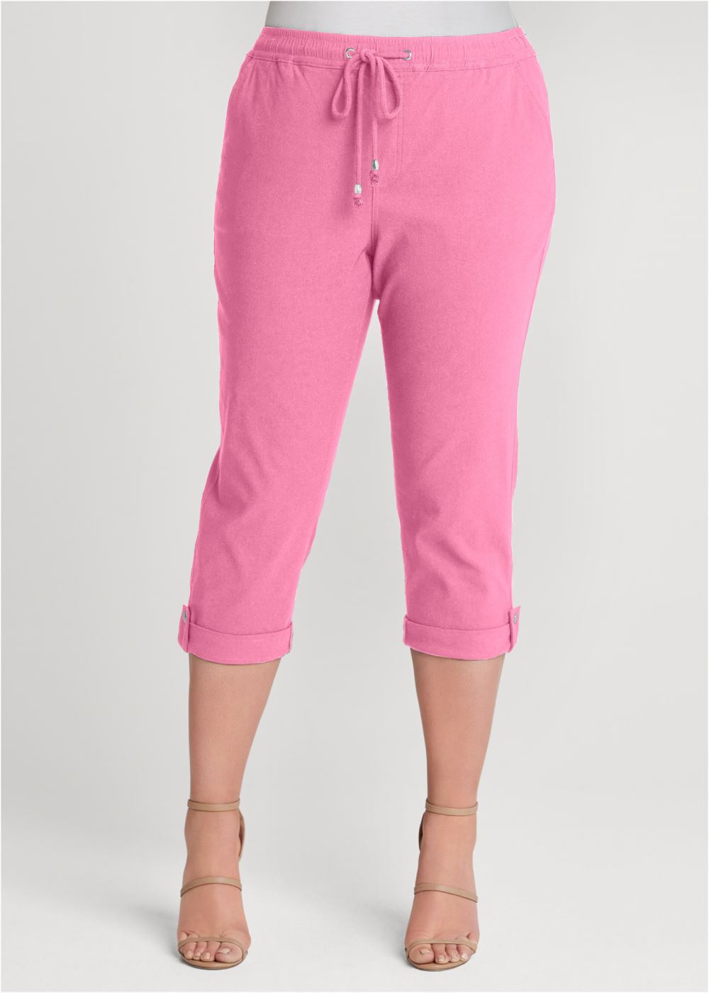 Venus Pink CASUAL PULL-ON CUFFED CAPRIS