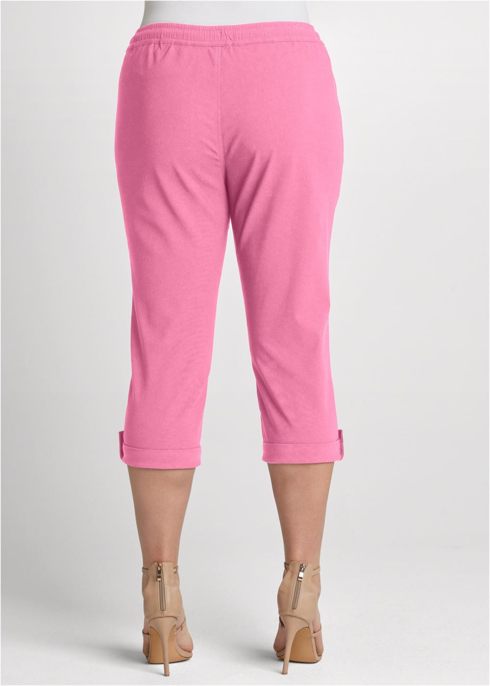 Venus Pink CASUAL PULL-ON CUFFED CAPRIS