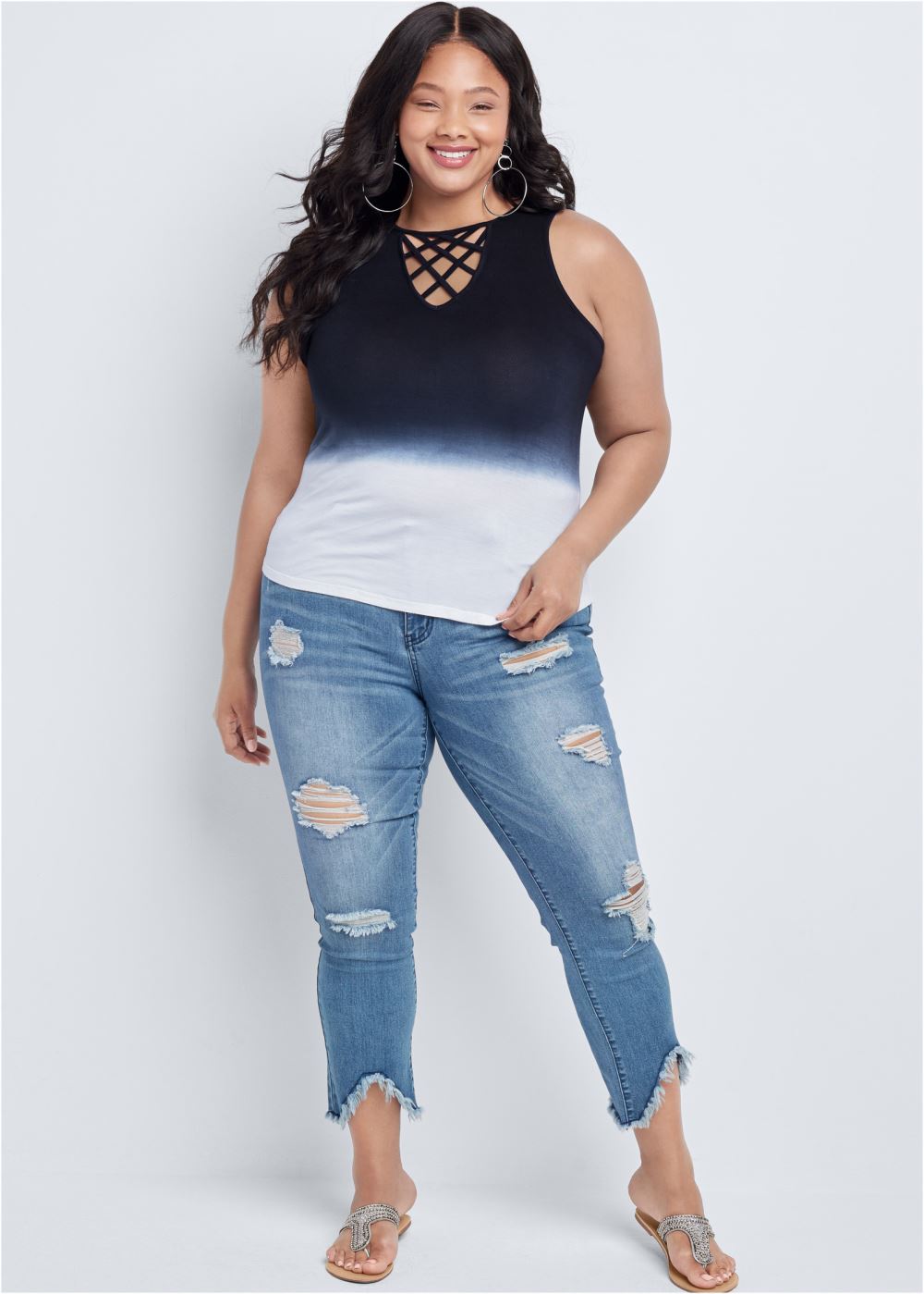 Venus Plus Size Ombre Strappy Top
