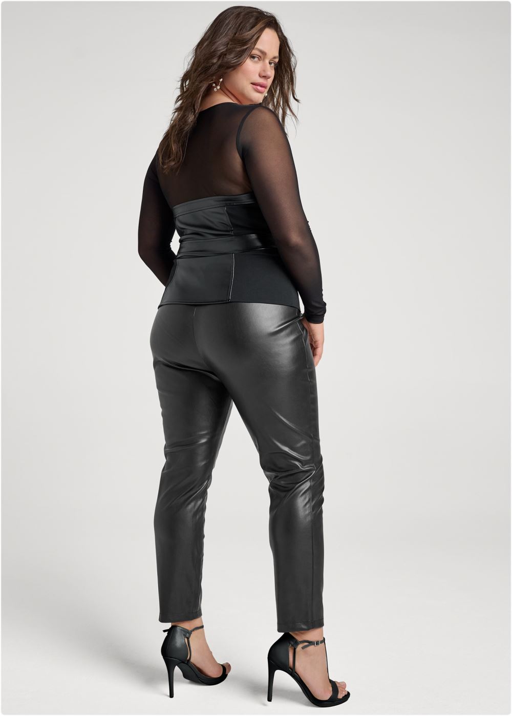 Venus Plus Size Faux-Leather Bustier Top