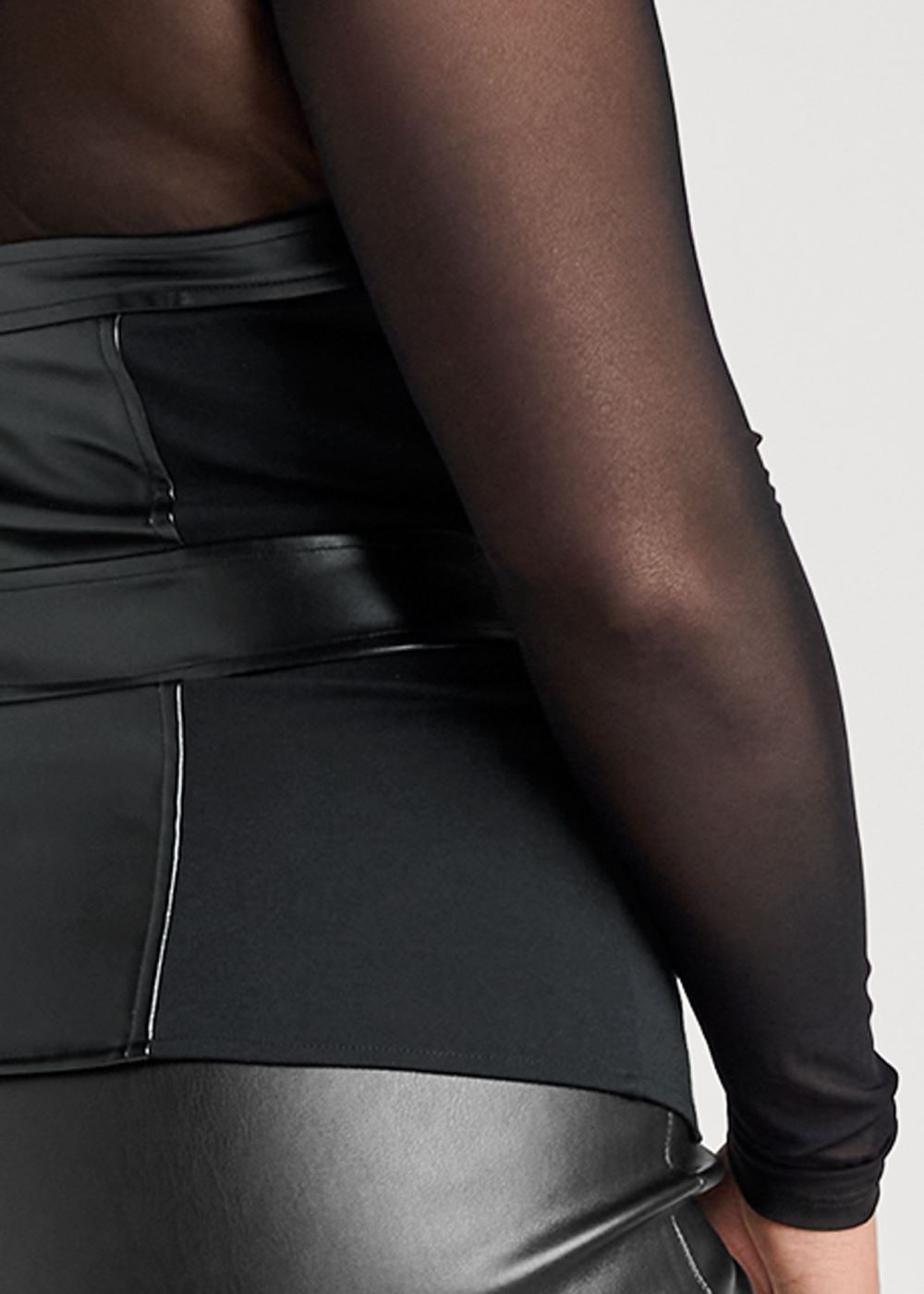 Venus Plus Size Faux-Leather Bustier Top