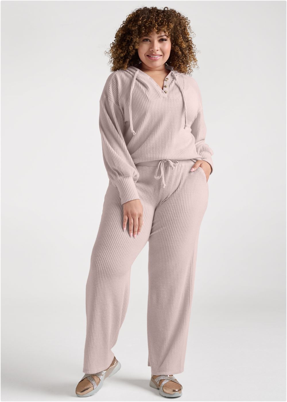 Venus Plus Size Brushed Waffle Hoodie