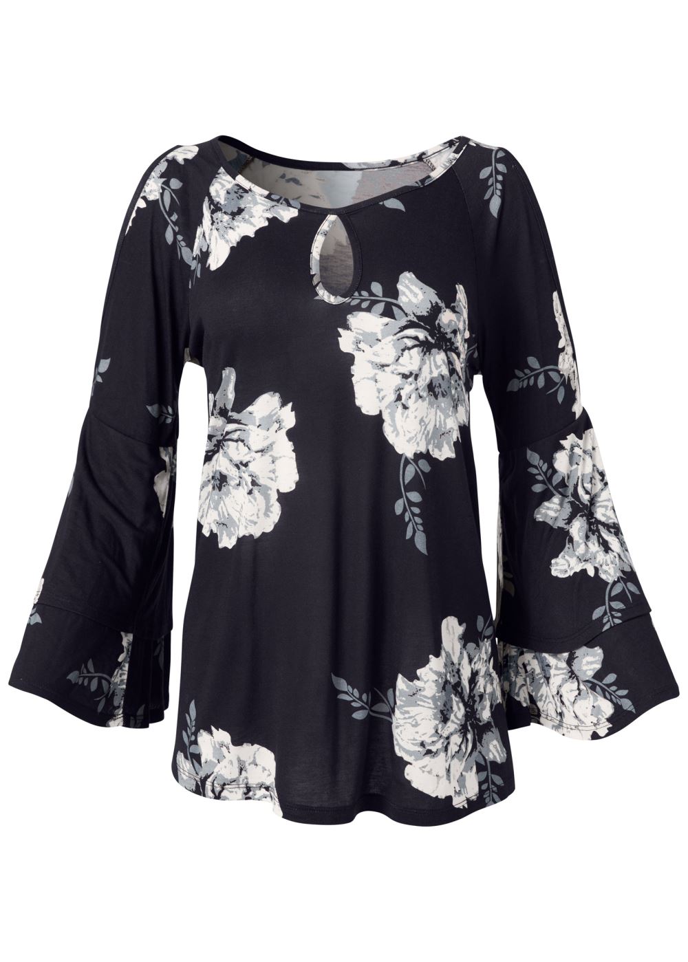 Venus Plus Size Floral Tiered Sleeve Top