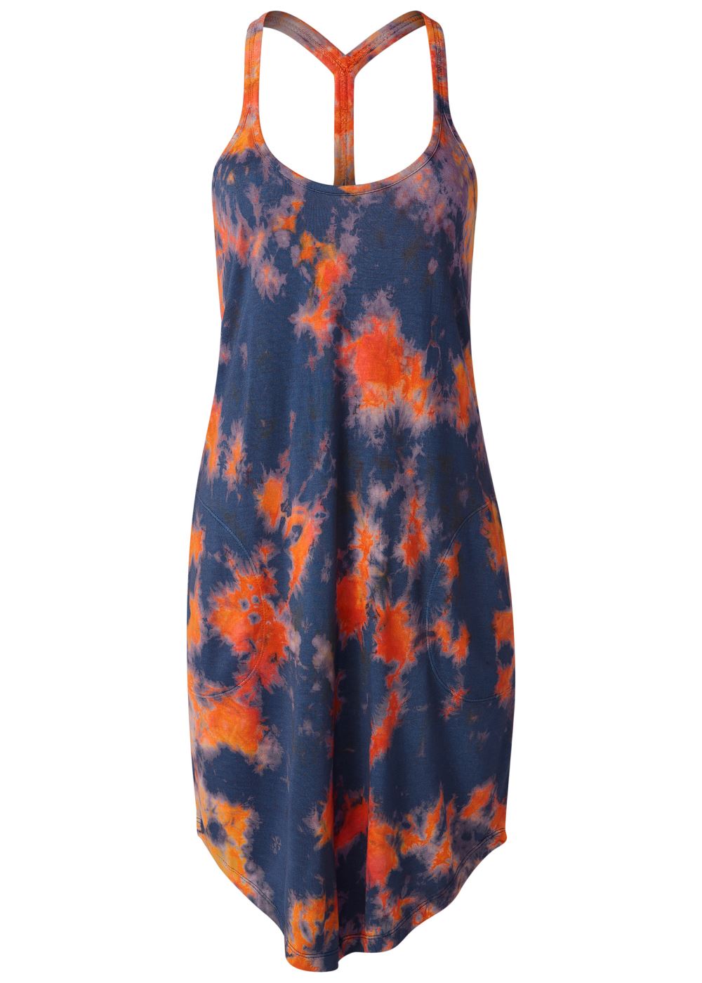 Venus Plus Size Tie-Dye Tank Dress in Blue Multi