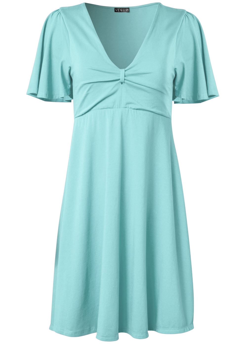 Venus Mint Flutter Sleeve V-Neck Dress