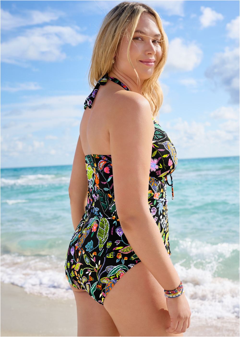 Venus Plus Size Julie Halter Tankini Top Bikini - Midnight Elegance