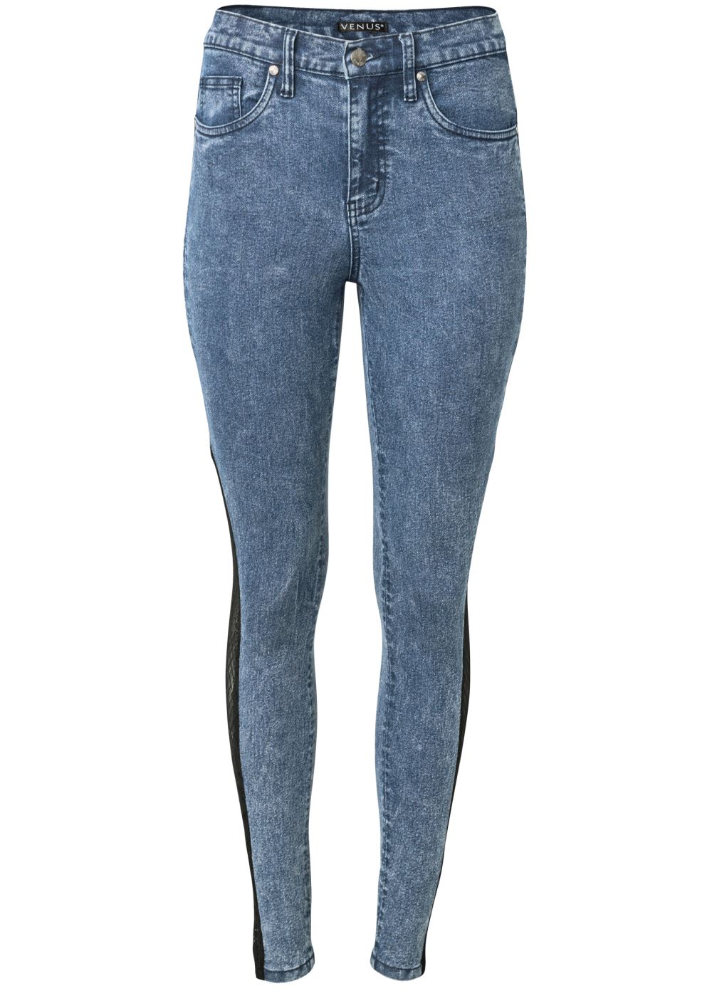 Venus Dark Wash LACE INSET SKINNY JEANS