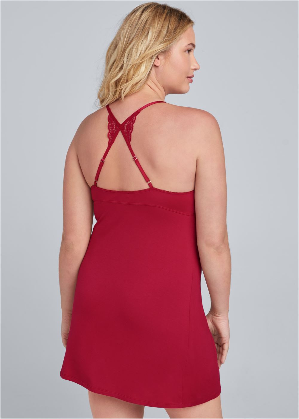 Venus Red LACE DETAIL NIGHTIE