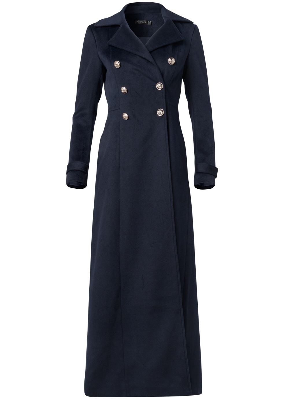 Venus Navy A-line double breasted coat