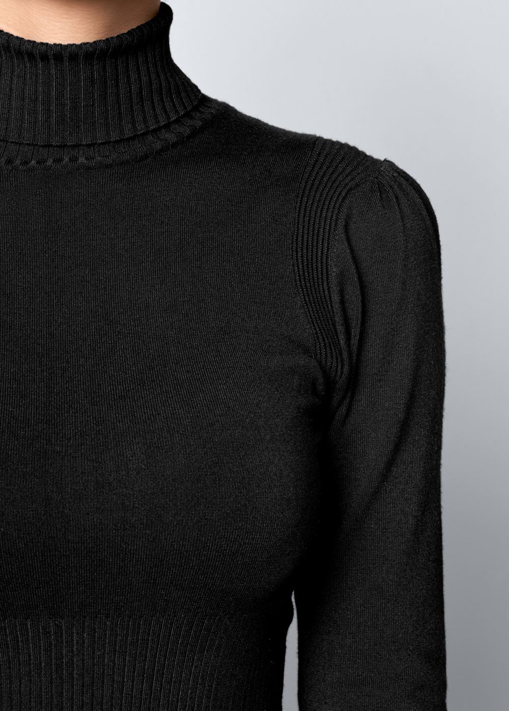 Venus Black PLEATED SWEATER DRESS