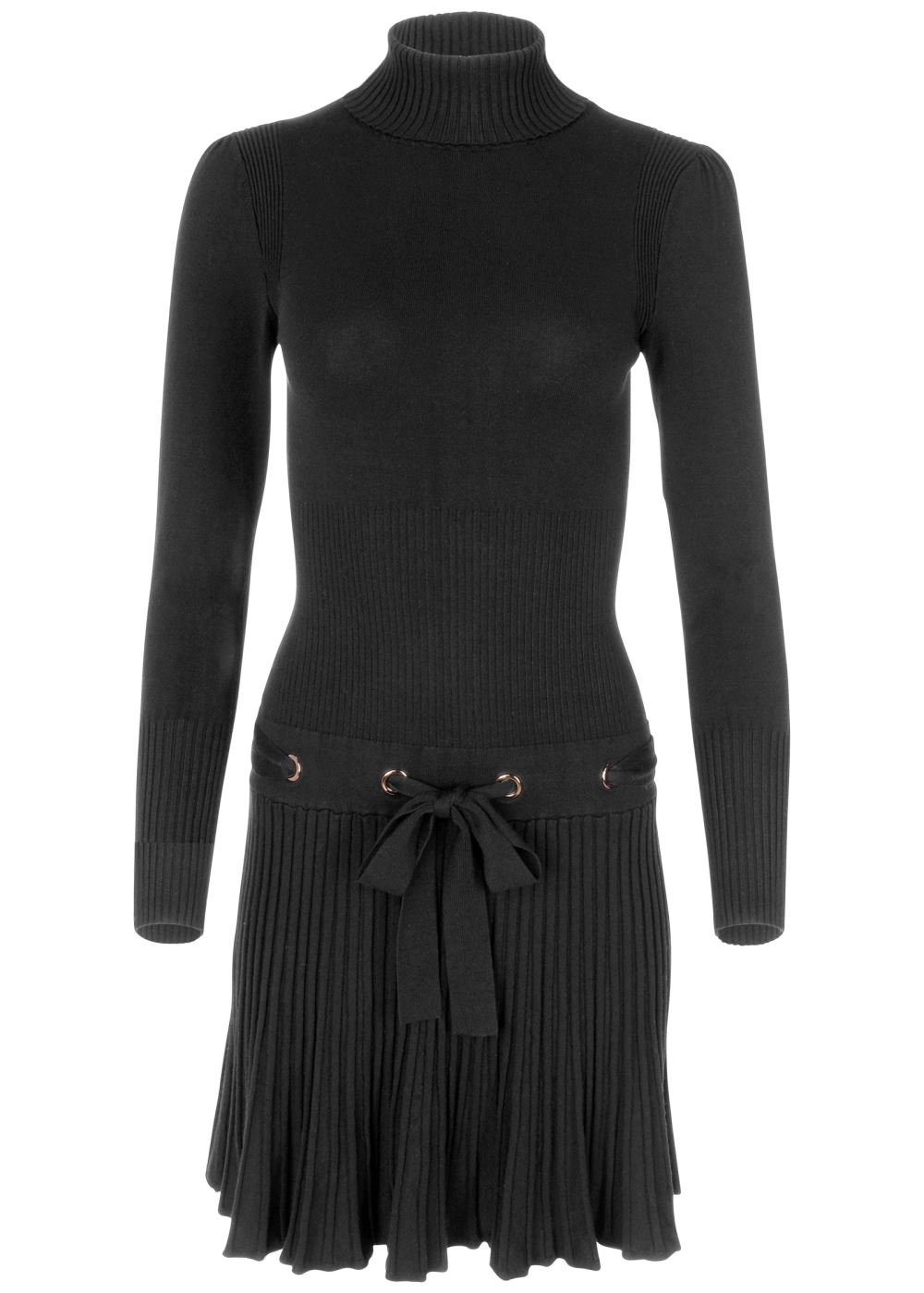 Venus Black PLEATED SWEATER DRESS