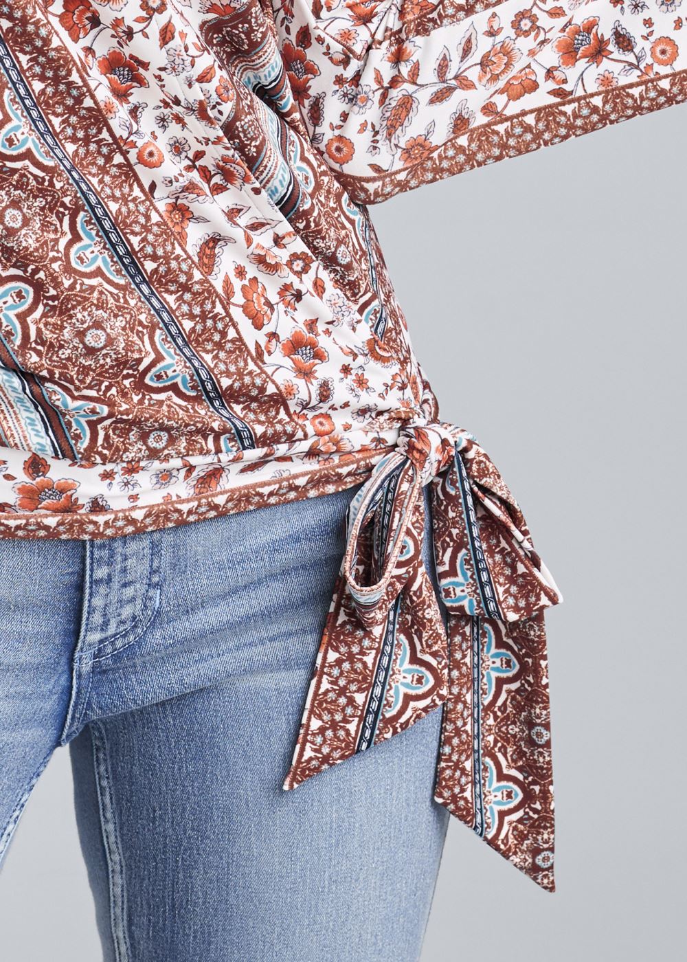 Venus Plus Size Printed Wrap Top