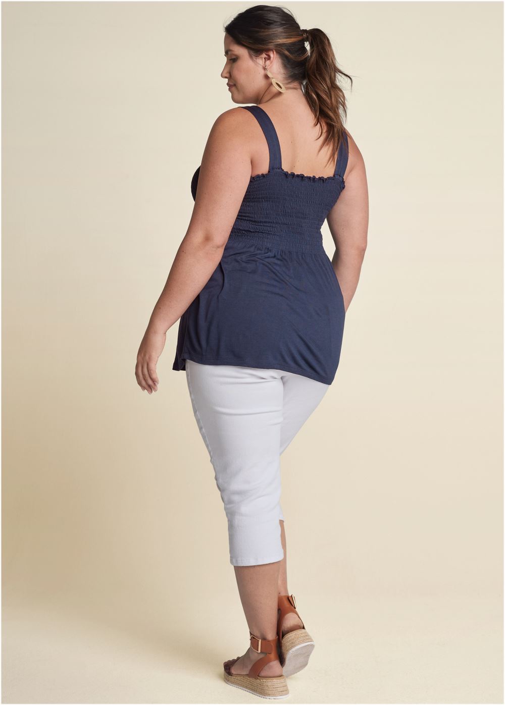 Venus Plus Size Smocked Tunic Top
