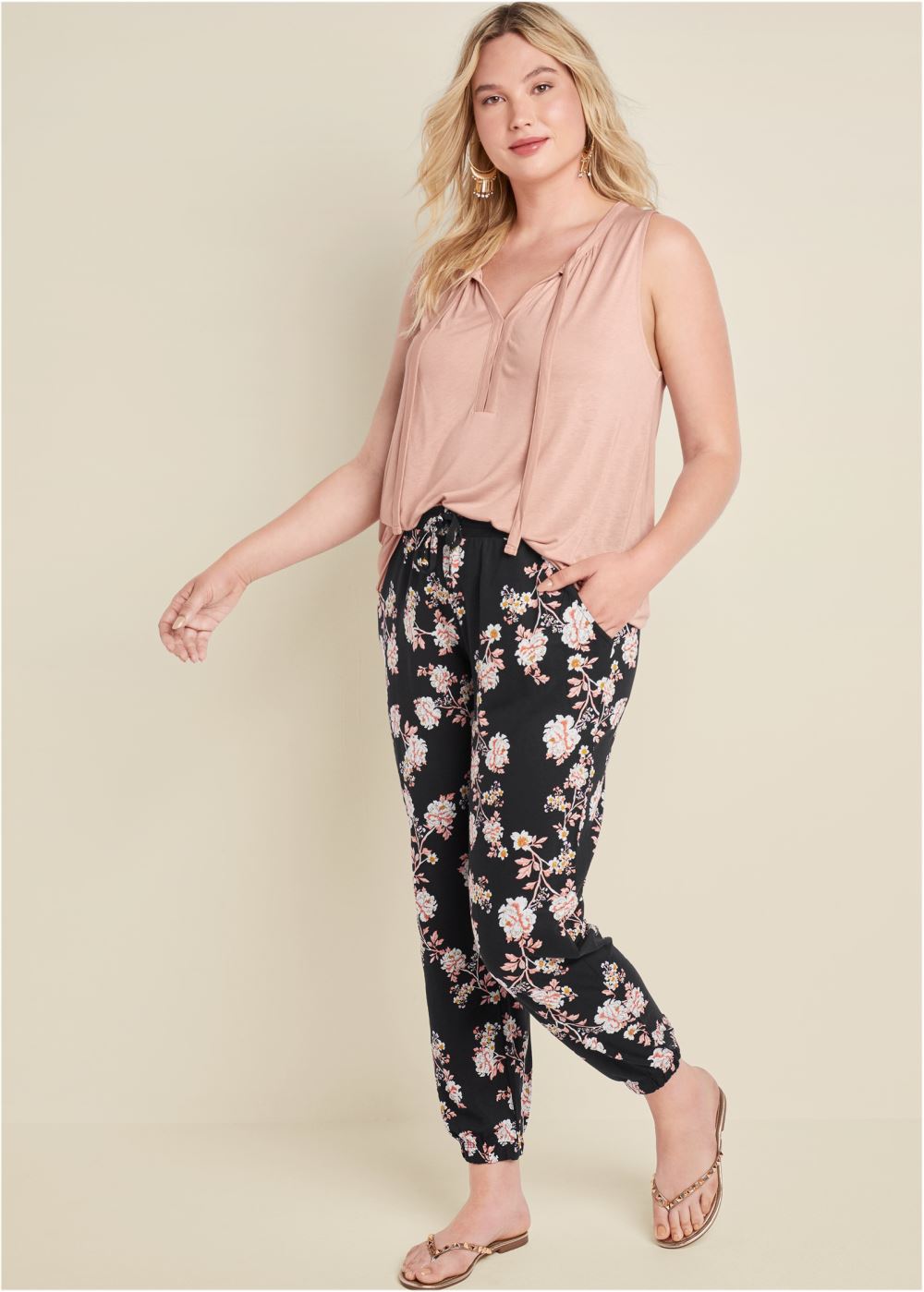 Venus Plus Size Tie Detail Casual Top