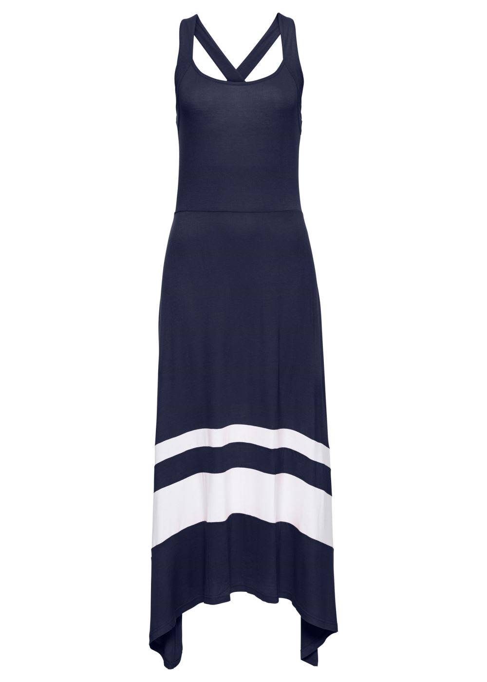 Venus Navy & White COLOR BLOCK MAXI DRESS