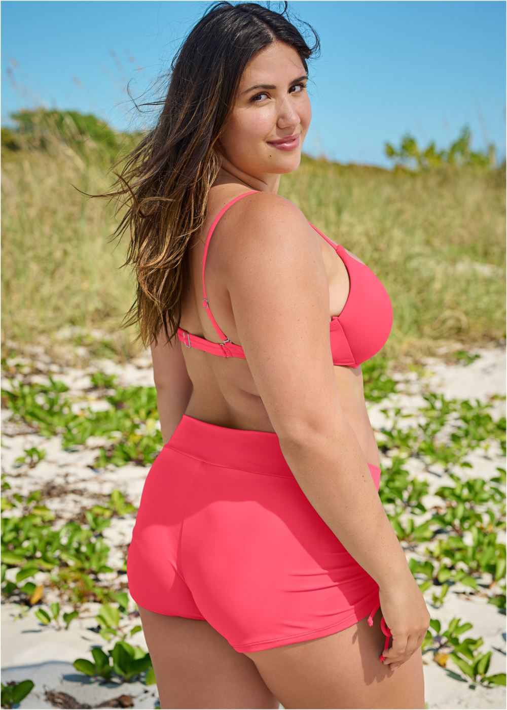 Venus Plus Size Enhancer Push-Up Bra Bikini - Sunset Pink