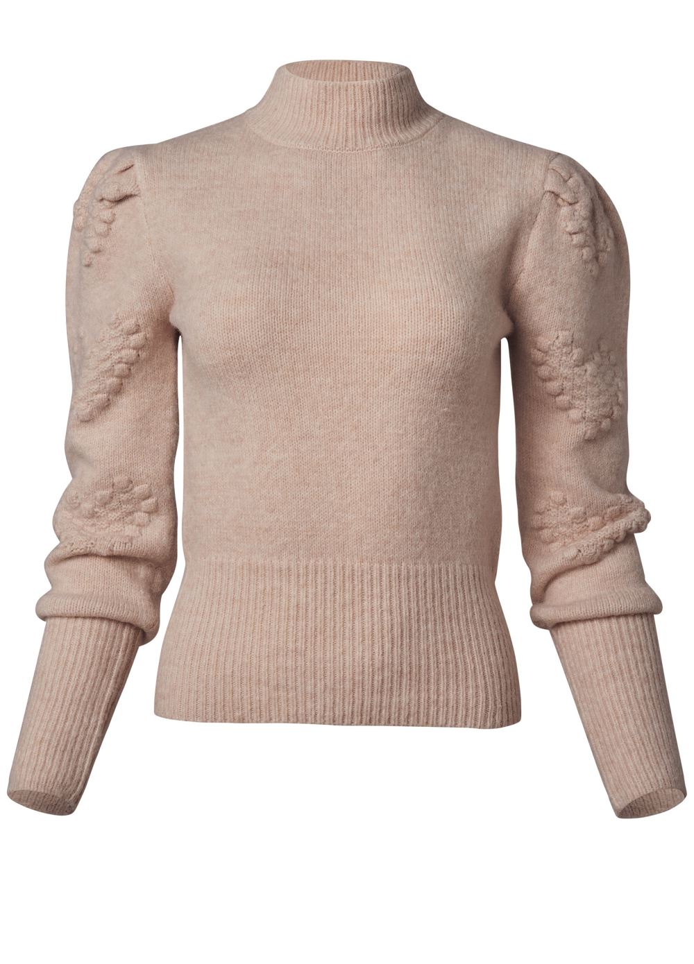 Venus Plus Size Balloon Sleeve Mock Neck Sweater in Moonlight