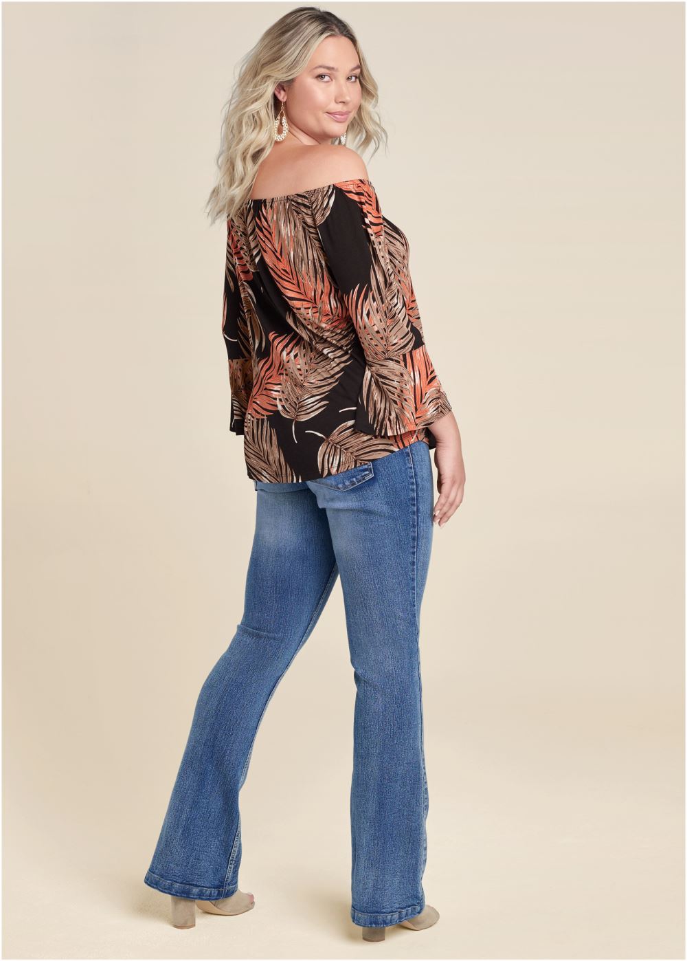 Venus Plus Size Off-The-Shoulder Floral Top