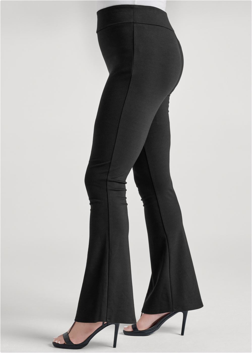 Venus Plus Size Wide Leg Ponte Pants in Black