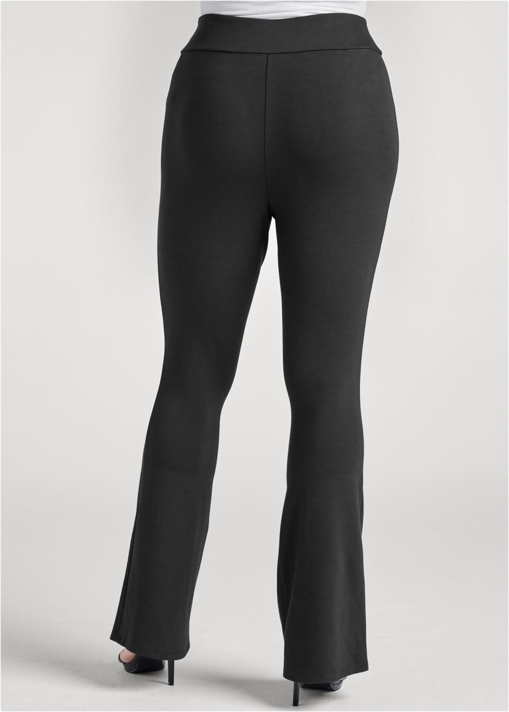 Venus Plus Size Wide Leg Ponte Pants in Black