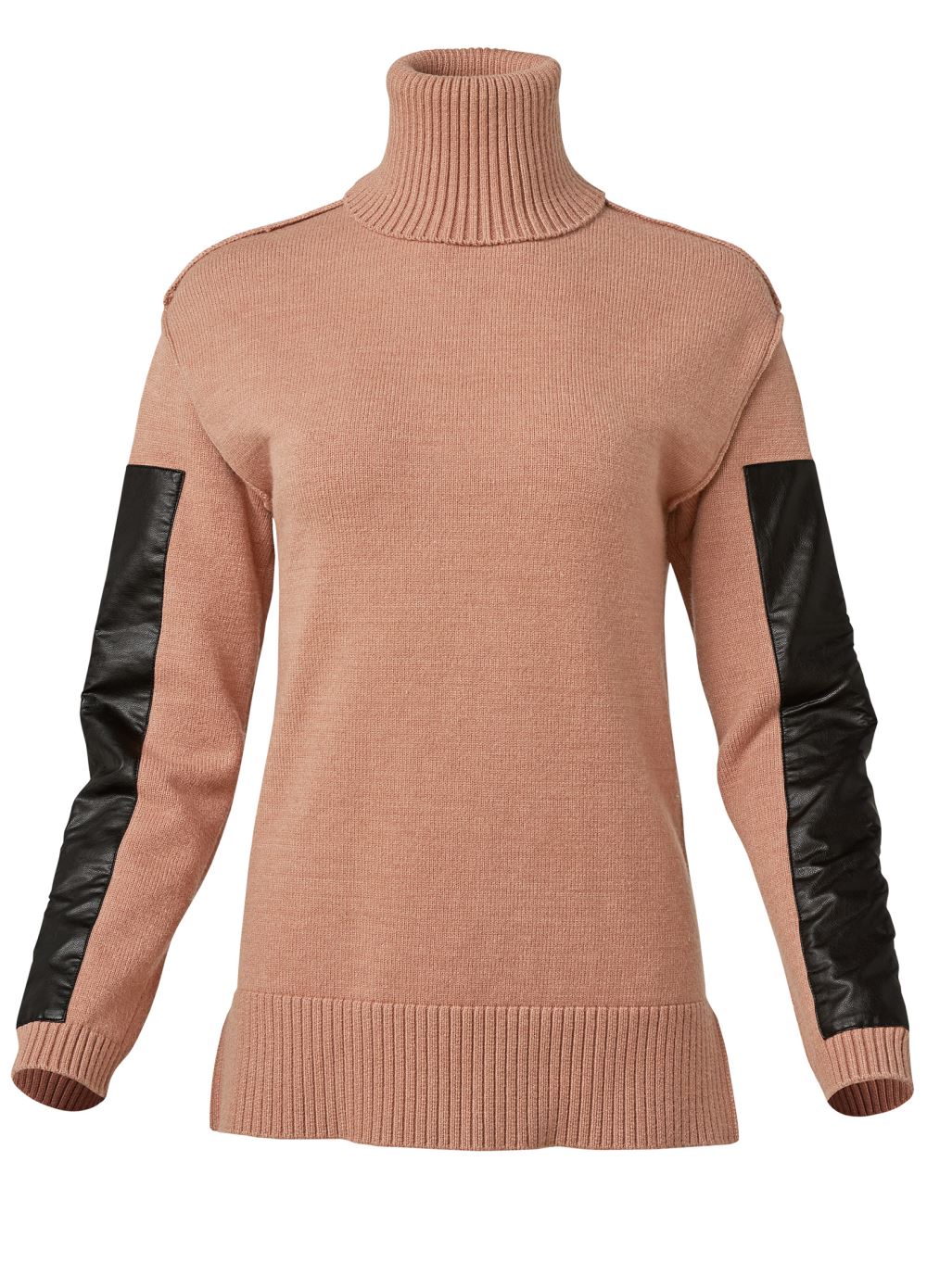 Venus Plus Size Two Tone Turtleneck in Tan Multi