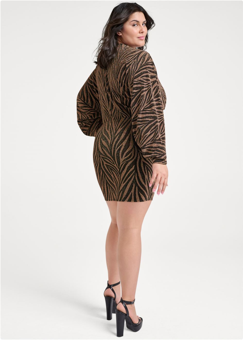 Venus Plus Size Zebra Shimmer Dress