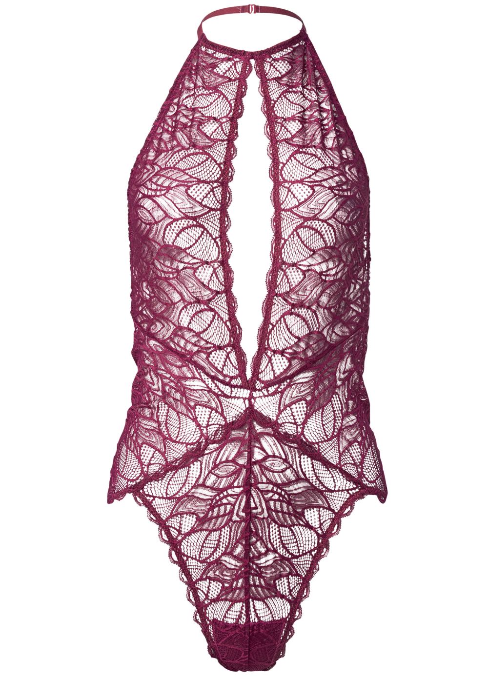 Venus Burgundy FRONT KEYHOLE TEDDY