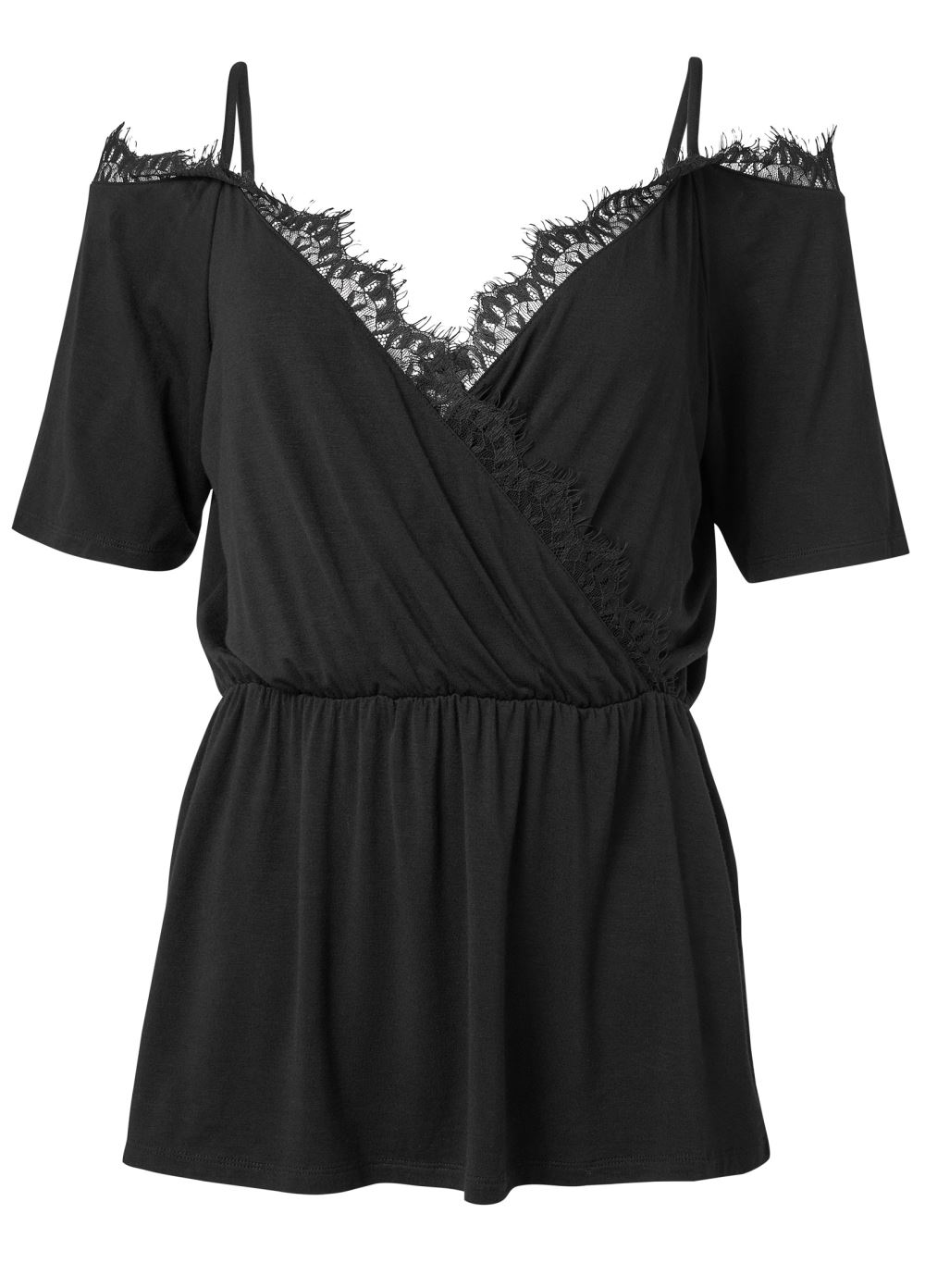 Venus Plus Size Cold-Shoulder Lace Top