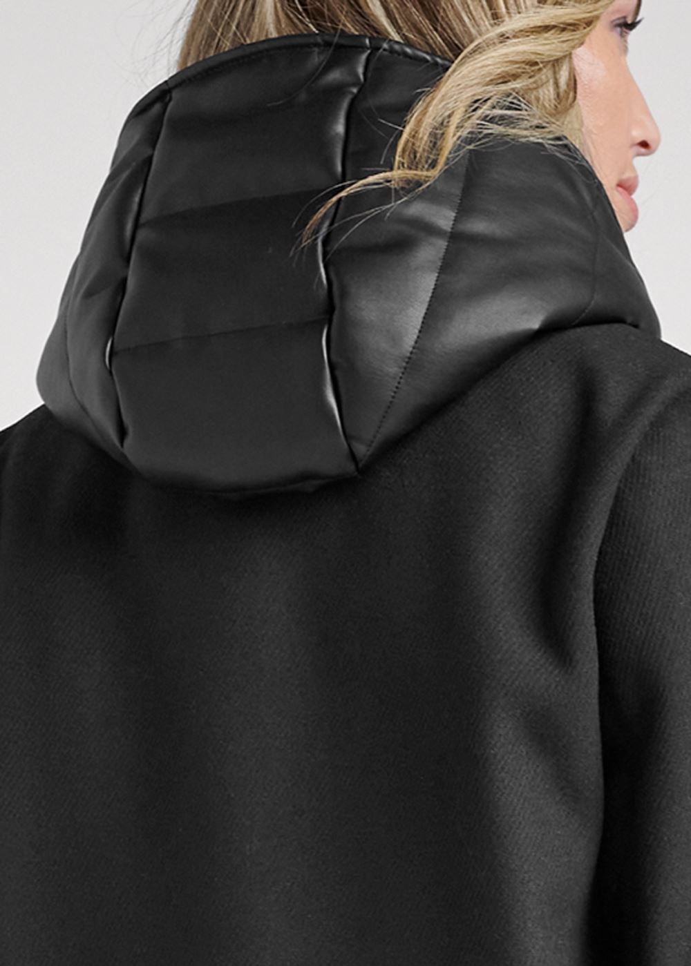 Venus Layered Coat And Vest Set in Black