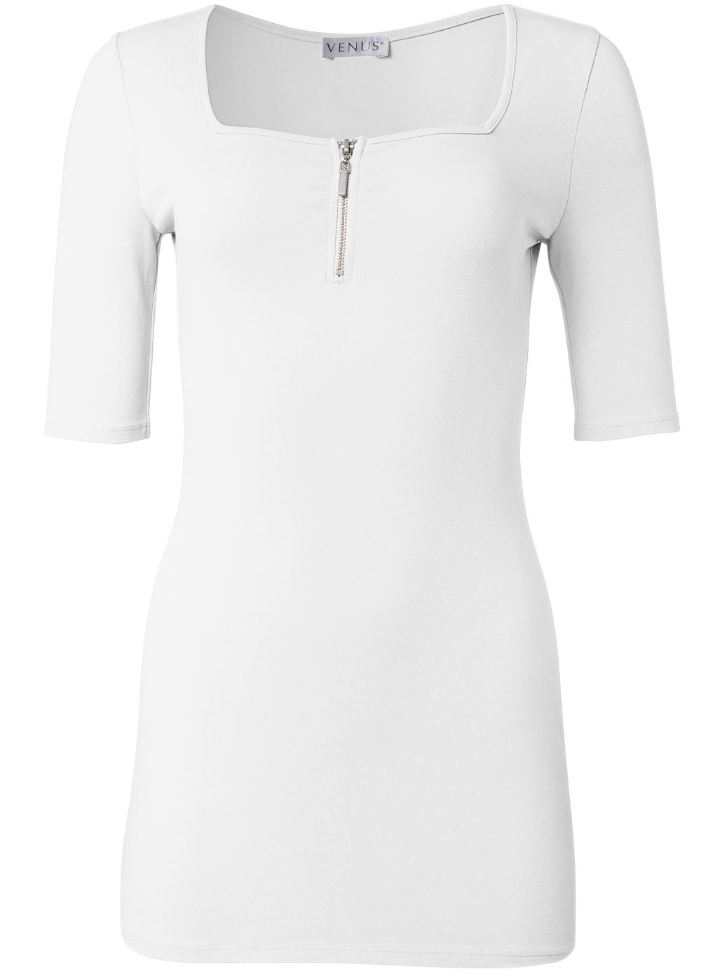 Venus Plus Size Zip-Up Long And Lean Tee