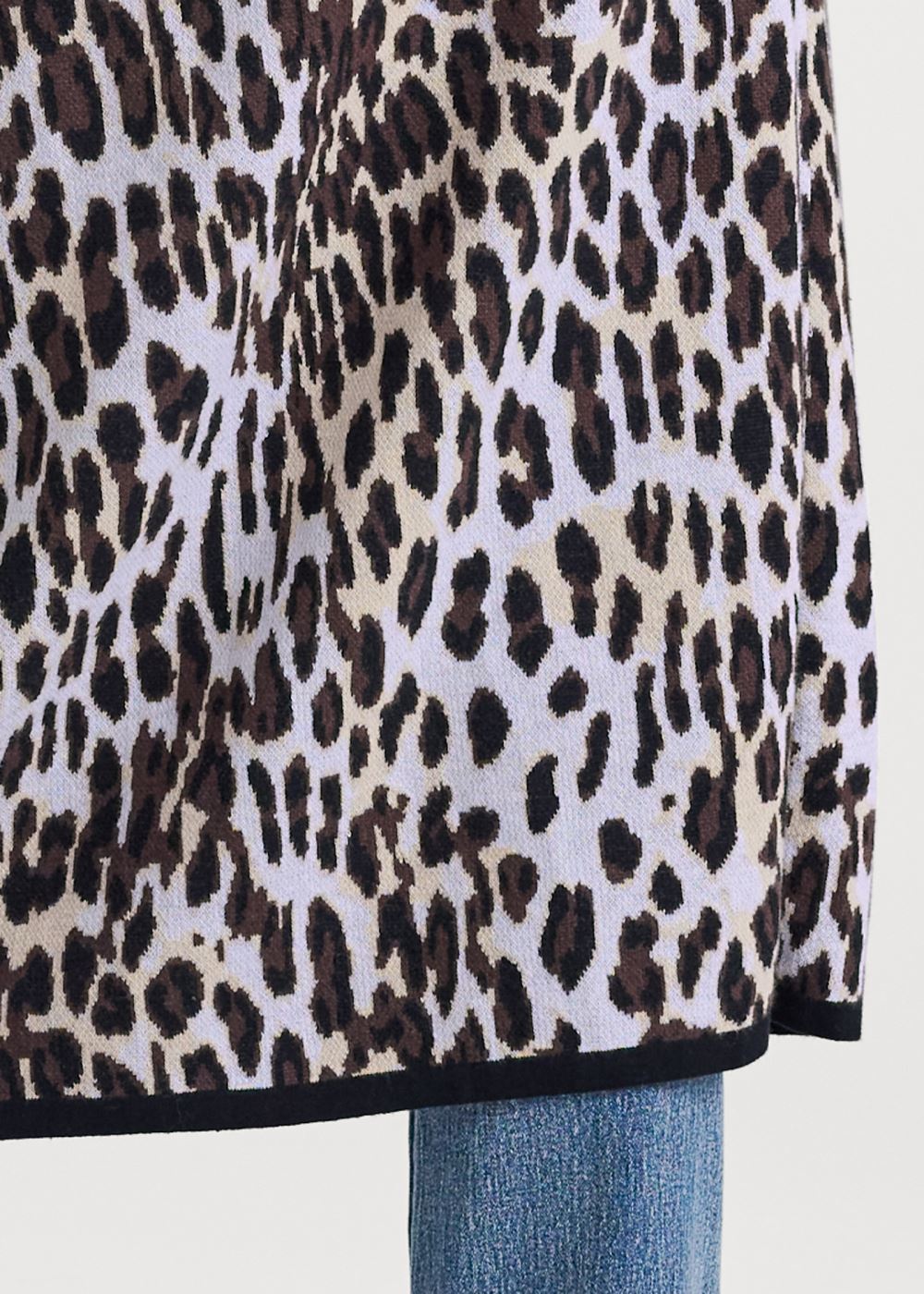 Venus Plus Size Snow Leopard Print Duster in White Multi
