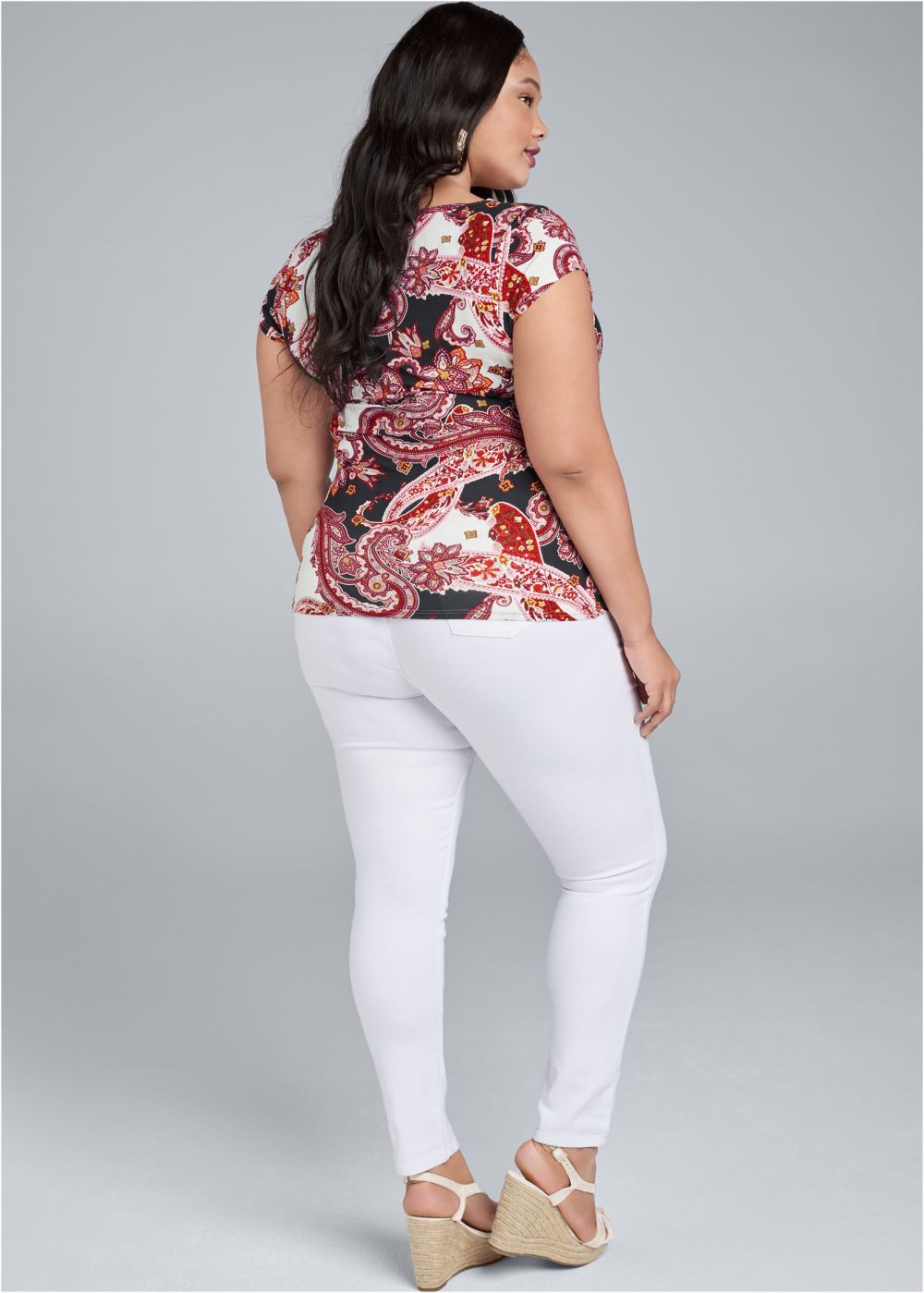Venus Brown Multi PRINTED SQUARE NECK TOP