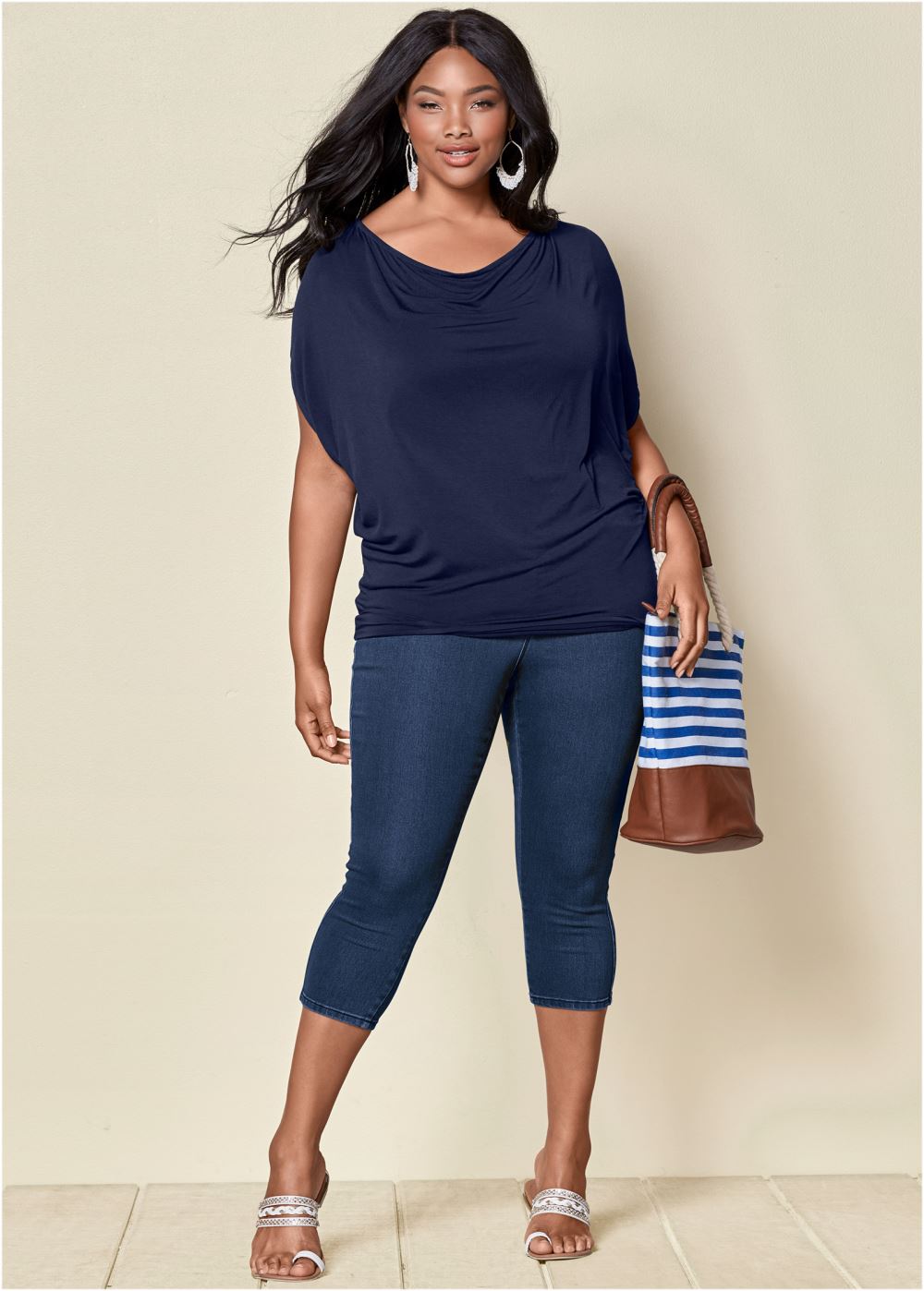 Venus Plus Size Basic Flounce Top