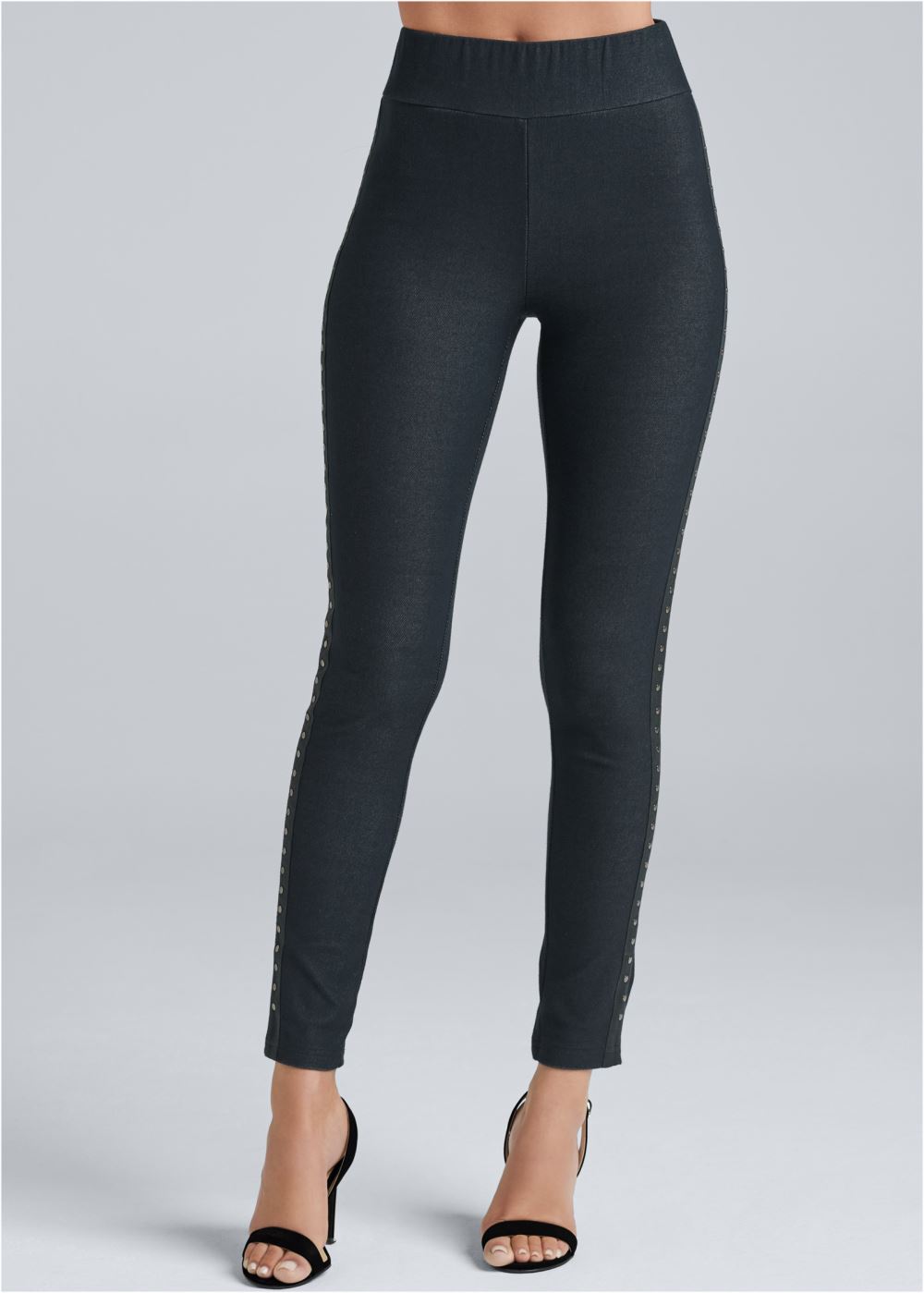 Venus Black Embellished Leggings