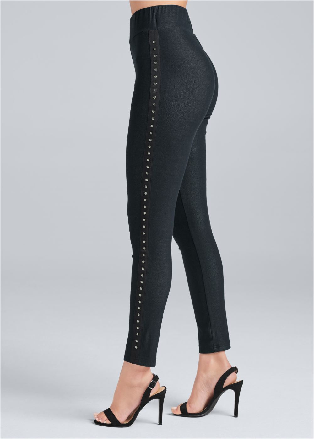Venus Black Embellished Leggings