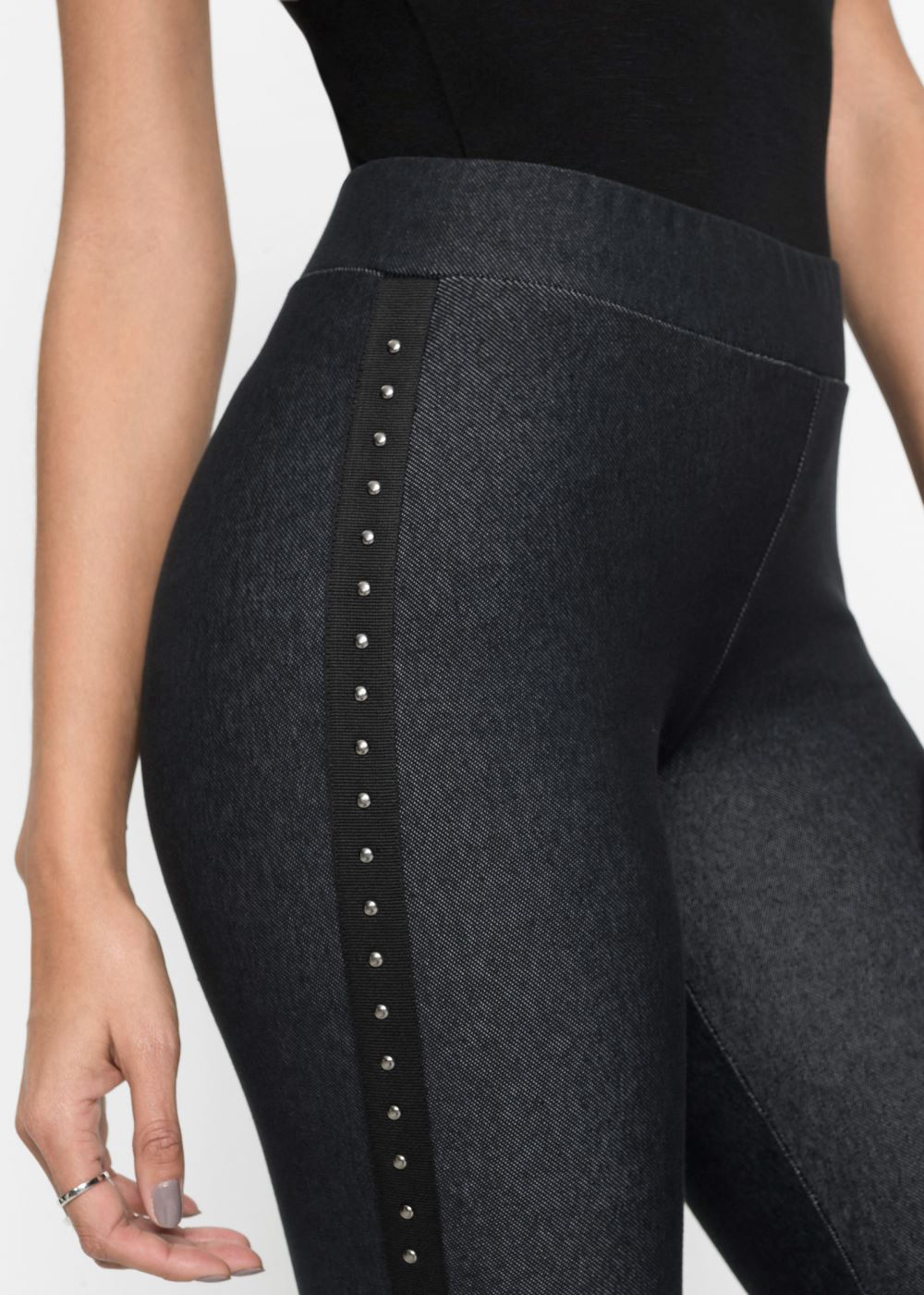Venus Black Embellished Leggings