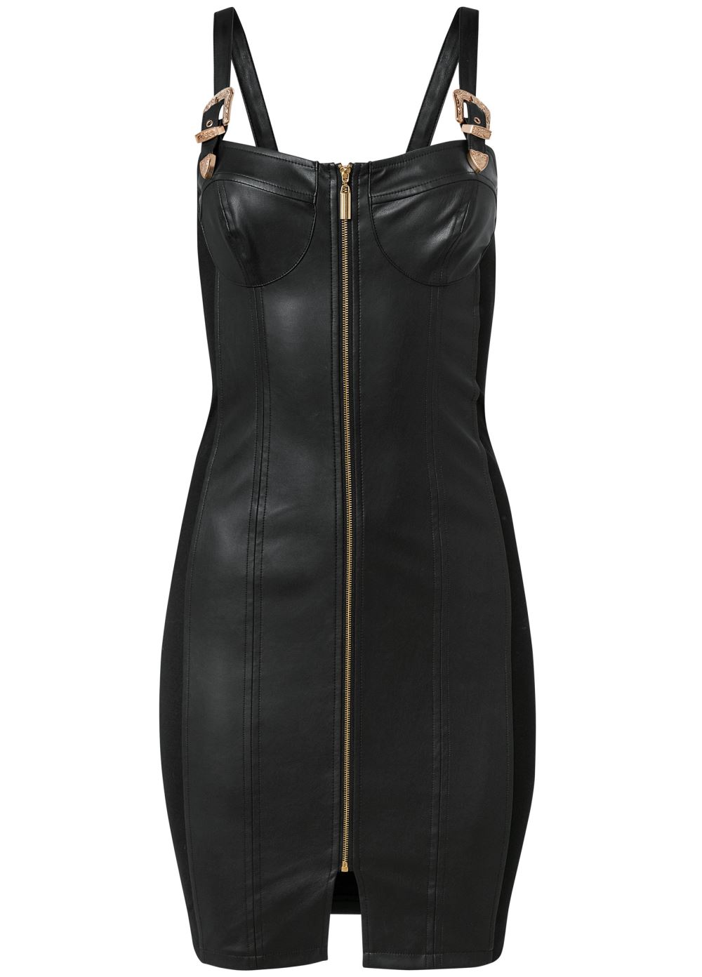 Venus Plus Size Faux-Leather Buckle Dress