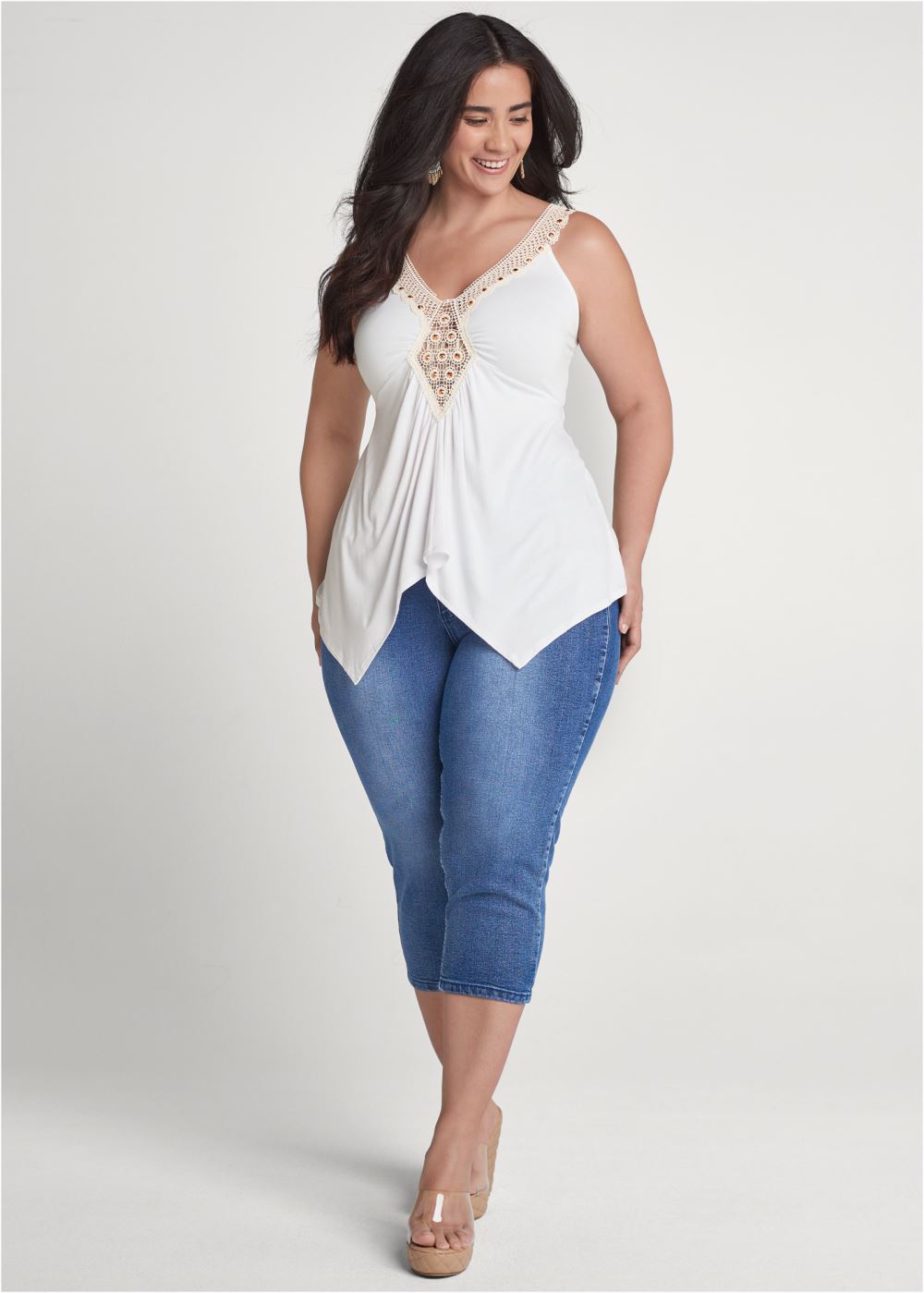 Venus Plus Size Crochet Embellished Top