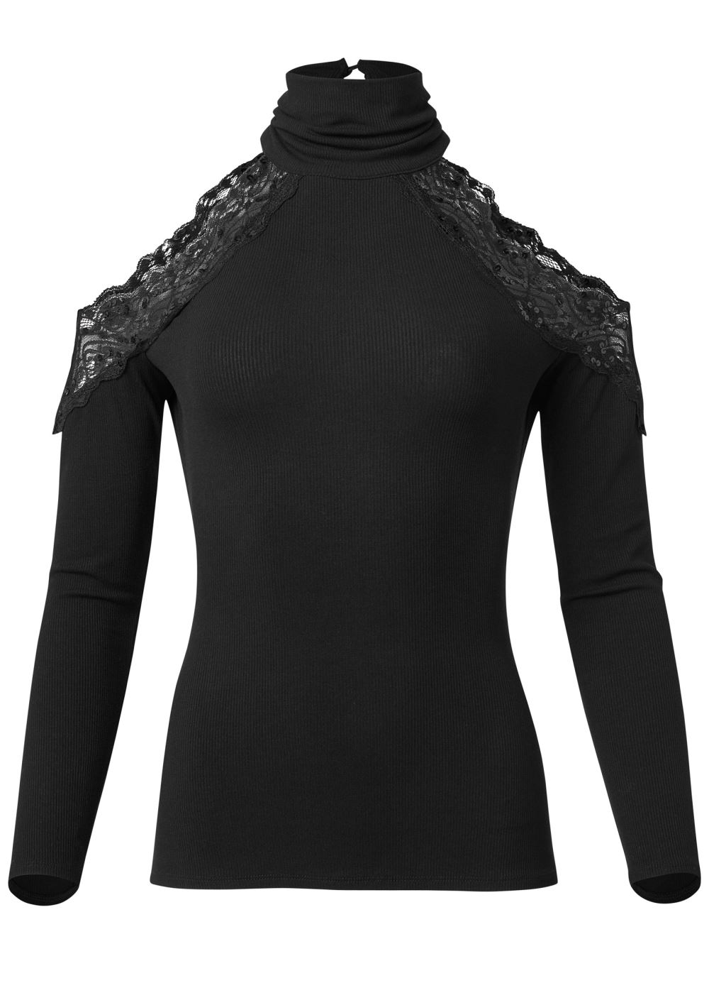 Venus Plus Size Cold Shoulder Lace Top