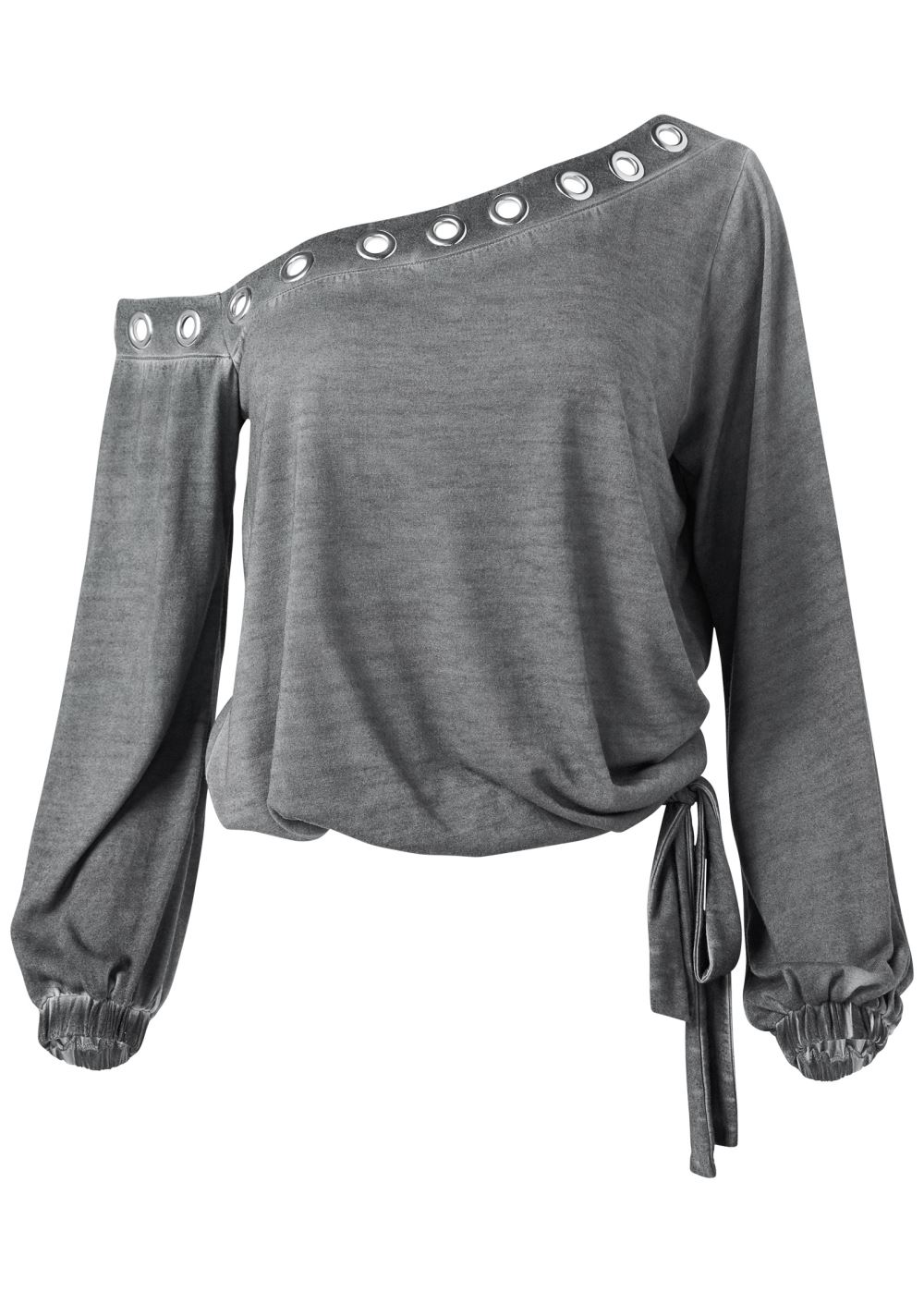 Venus Plus Size One-Shoulder Grommet Top