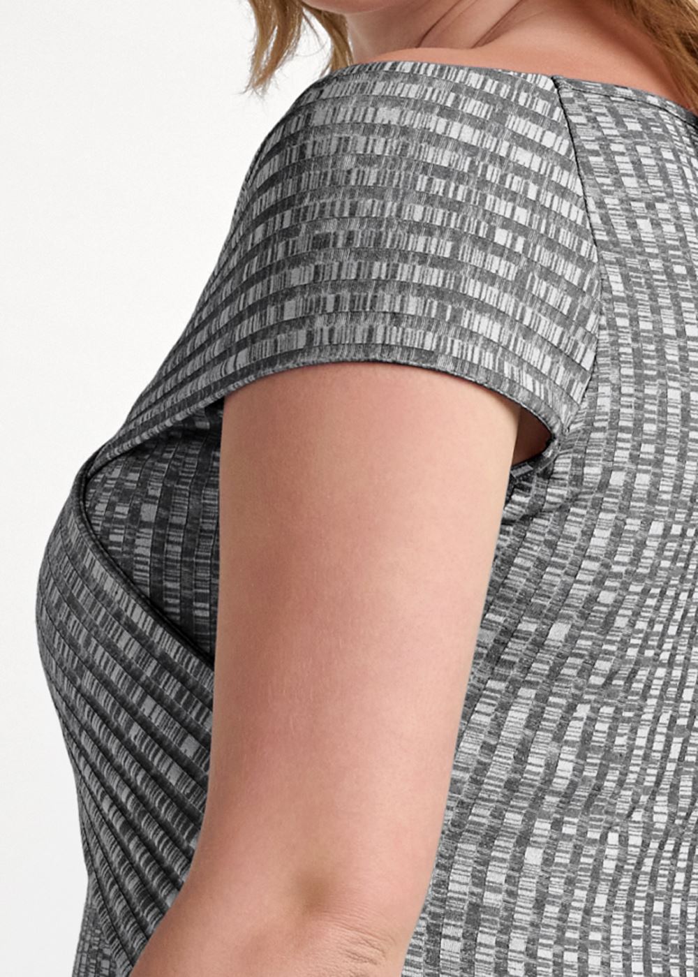 Venus Plus Size Ribbed Skimming Neckline Top