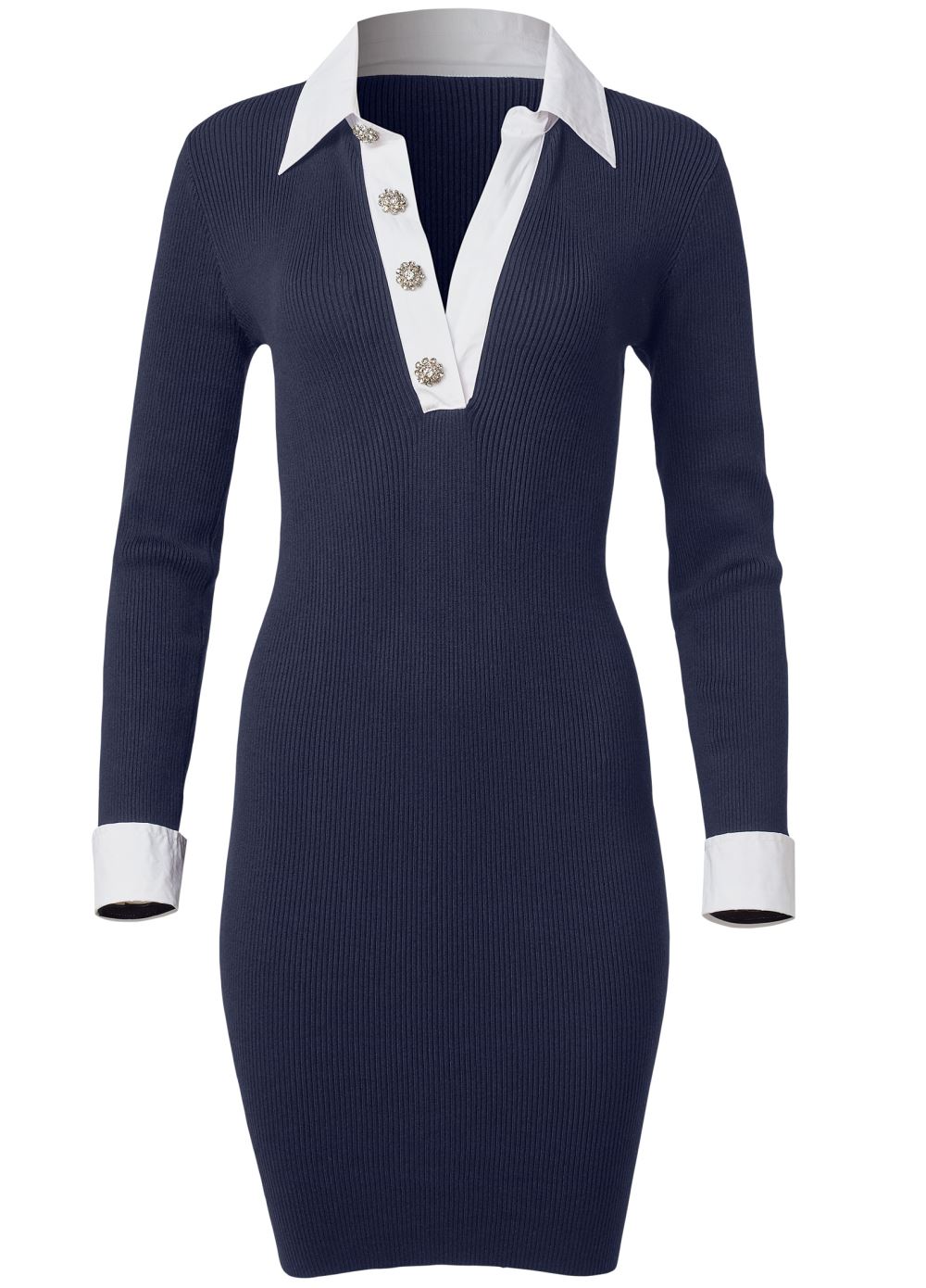 Venus Plus Size Shirt Detail Sweater Dress