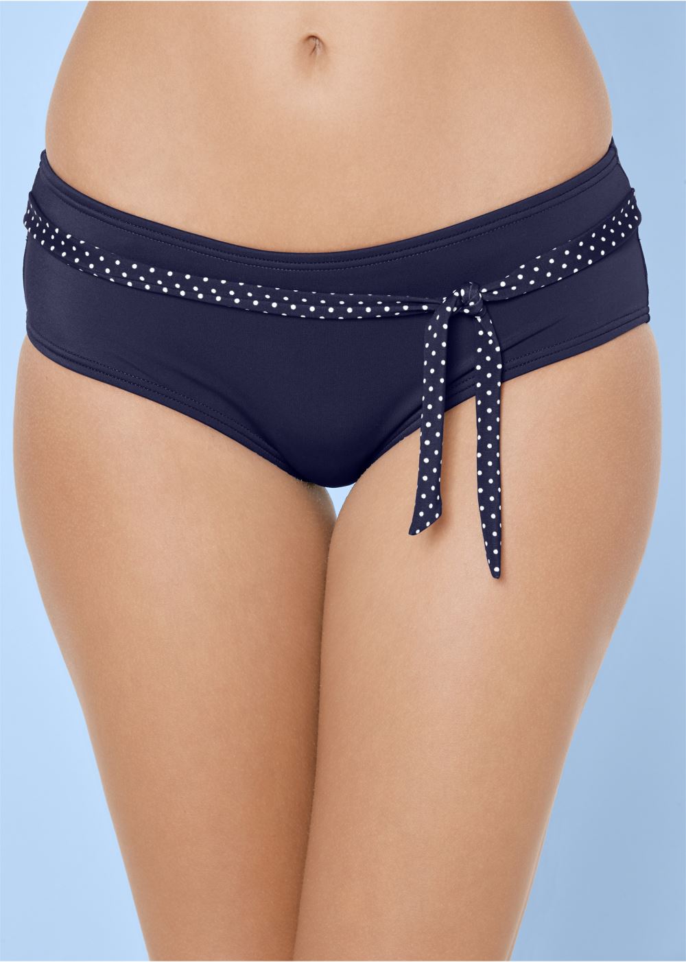 Venus Belted Low-Rise Bottom Bikini - Navy & White Dot