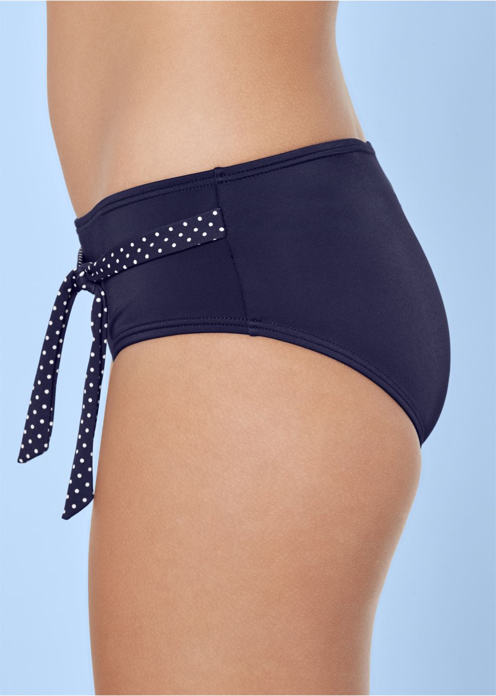 Venus Belted Low-Rise Bottom Bikini - Navy & White Dot